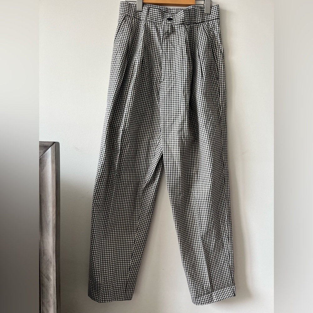 Gianni Versace Vintage Checkered Cotton Trousers (Size 44)